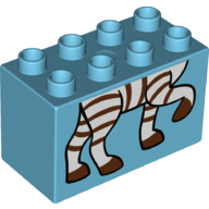 Lego Duplo Brick 2 x 4 x 2 with Zebra Legs Print