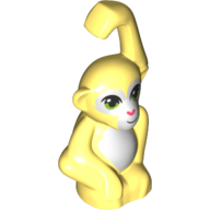 Lego Animal, Monkey / Ape / Orangutan with White Face and Stomach, Green Eyes Print / Bright Light Yellow