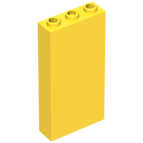 Lego Brick 1 x 3 x 5 with Side Supports / Yellow
