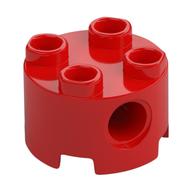 Lego Brick Round 2 x 2, Pin Holes / Red