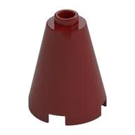 Cone 2 x 2 x 2, Open Stud / Dark Red