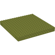 Lego Brick Special 16 x 16 x 1 1/3 with Pin Holes / Olive Green