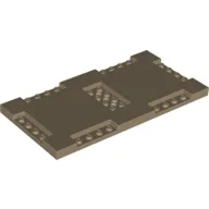 Plate Special 8 x 16 x 2/3 with Six Recessed Edges with 1 x 4 Studs and Recessed Center with 2 x 4 Studs / Dark Tan