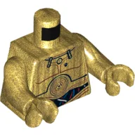 Torso Droid Plates, with Blue, Red and White Wires Print (C-3PO), Pearl Gold Arms and Hands / Pearl Gold