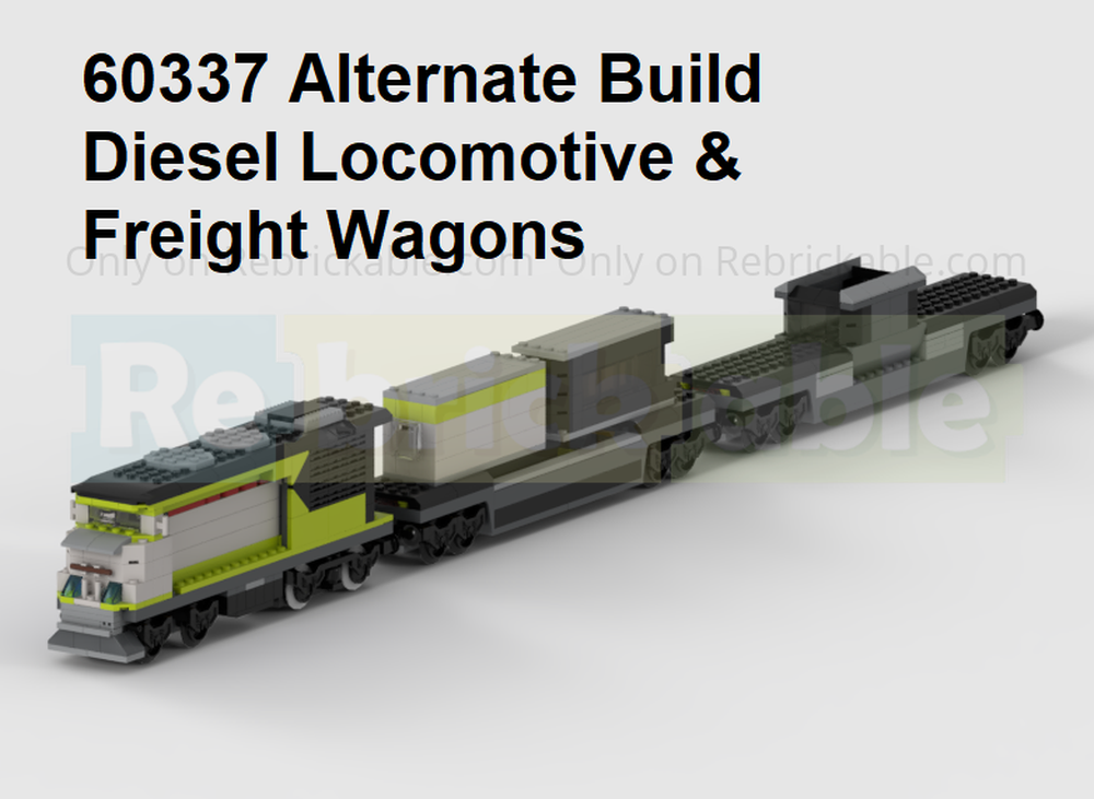 Lego 60337 Alternate Build - Freight Diesel Locomotive & Wagons