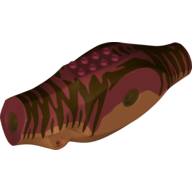 Lego Animal Body Part, Dinosaur, Tyrannosaurus Rex Body with Dark Red Top with Dark Brown Stripes Print / Dark Red