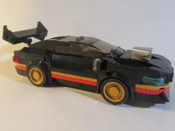 Sports car using minifig shooters as lights