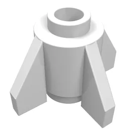 Brick Round 1 x 1 with Fins, Open Stud / White