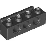 Technic Brick 1 x 4 with Bumper Holder / Black