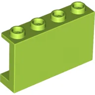 Panel 1 x 4 x 2 with Side Supports - Hollow Studs / Lime