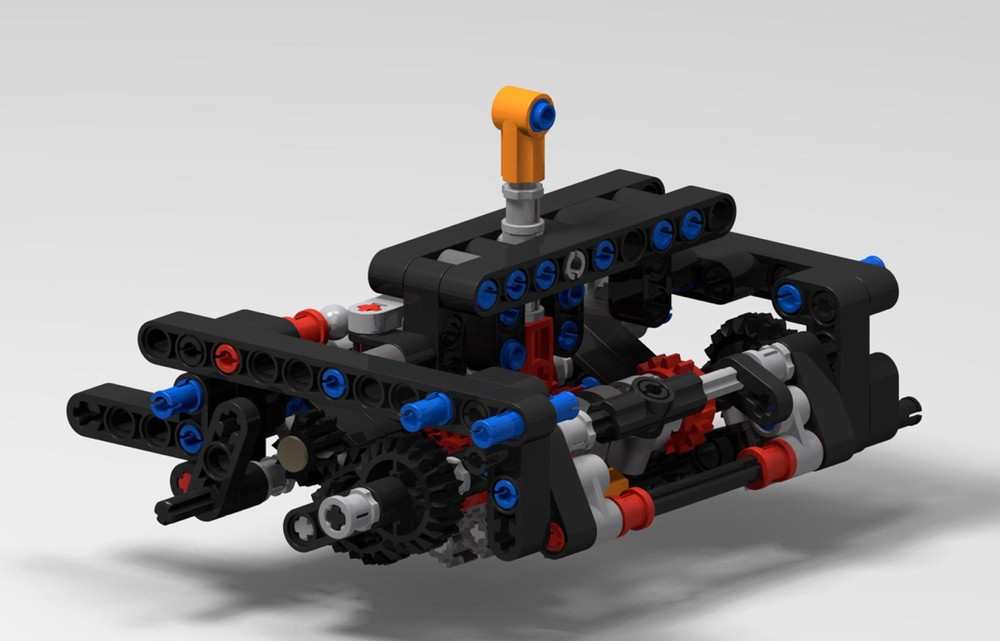 Lego 5 speed gearbox with realistic "H" pattern shift, neutral and optional reverse
