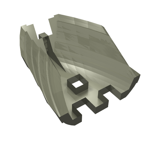 Lego Boat Hull Section, Small Stern 14 x 12 x 5 1/3, Base / Dark Gray