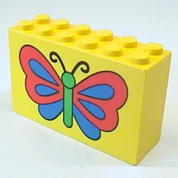 Brick 2 x 6 x 3 with Butterfly Print / Yellow