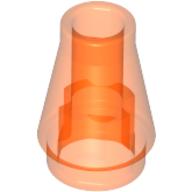 Lego Cone 1 x 1 [No Top Groove] / Trans-Neon Orange
