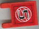 Flag 2 x 2 Square with Flat Edge with Black Number 5 and White Wire Frame Basketball on Red Background Pattern (Sticker) - Sets 3432 / 3433