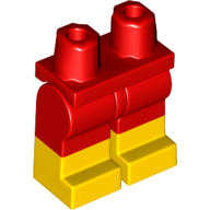 Lego Hips with Red Legs and Yellow Boots Pattern / Red