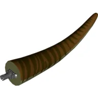 Animal Body Part, Dinosaur, Tyrannosaurus Rex Tail, with Pin, Reddish Brown Top and Dark Brown Stripes Print / Olive Green