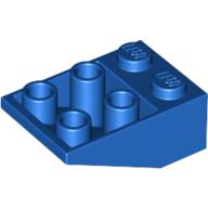 Lego Brick Sloped Inverted 33° 3 x 2, No Connections between Studs, Ovoid Bottom Pin / Blue