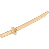 Lego Weapon Sword / Katana / Shamshir with Capped Pommel [Square Guard] / Trans-Orange
