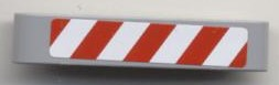 Lego Technic, Liftarm Thick 1 x 5 with Red and White Danger Stripes Pattern (Sticker) - Set 8124