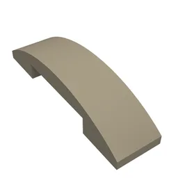 Brick Curved 4 x 1 Double, No Studs / Dark Tan