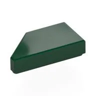 Tile 1 x 2 with Stud Notch Right / Dark Green