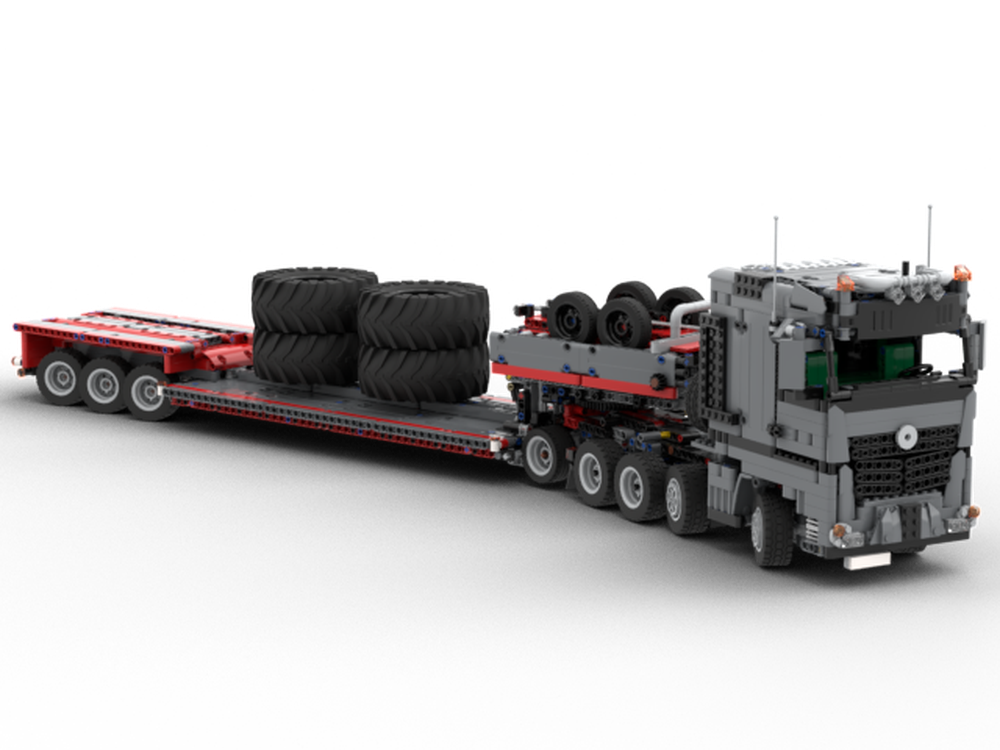 Lego Full RC "Arocs SLT" Truck & Gooseneck Lowbed Trailer