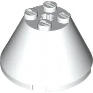 Cone 4 x 4 x 2, Axle Hole [Plain] / White