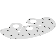 Lego Neckwear Cape Collar, Rounded with 3 Top Holes with Black Fur Spots Print / White