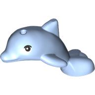 Lego Animal, Dolphin, Baby with Black Eyes, White Iris print / Bright Light Blue