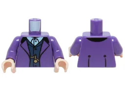 Torso Suit Jacket over Dark Blue Vest and White Button Down Shirt with Gold Chain Watch Pattern / Dark Purple Arms / Light Nougat Hands
