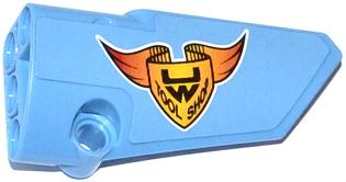Lego Technic, Panel Fairing # 4 Small Smooth Long, Side B with Emblem with 'UW' and 'TOOL SHOP' Pattern (Sticker) - Set 42022