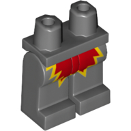 Lego Hips and Dark Bluish Gray Legs with Explosion, Fire Rocket Blast Print / Dark Bluish Gray