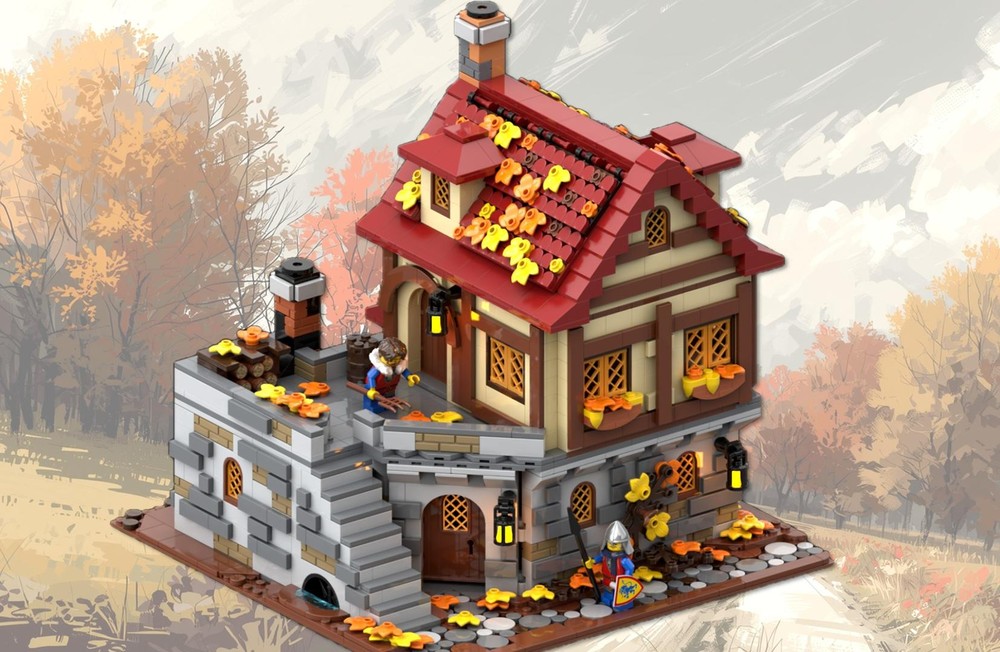 LEGO® / MOC / Brick Creation - Set 001 - The Tavern Under the Leaves – Autumn Version