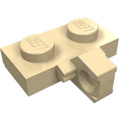 Hinge Plate 1 x 2 Locking with 1 Finger on Side, with Groove / Tan