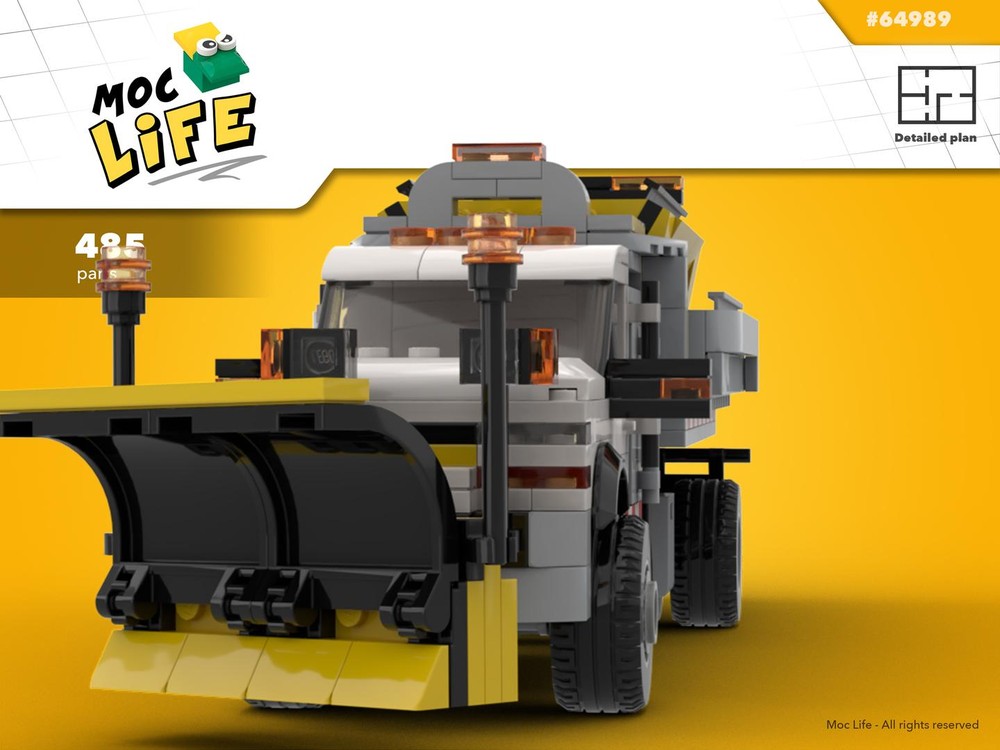 Lego Chevrolet Silverado 3500 regular cab dually dumper snowplow and sander