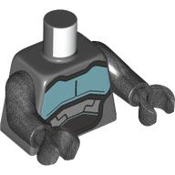Lego Torso, Metal Blue/Silver Armor Panels print, Pearl Titanium Arms and Hands / Dark Bluish Gray