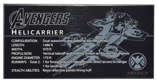 Lego Tile 8 x 16 with Bottom Tubes, Textured Surface with Avengers Helicarrier Pattern (Sticker) - Set 76042
