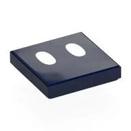 Tile 2 x 2 with Two White Ovals (Bob-Omb Eyes) Print / Dark Blue