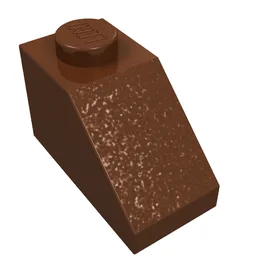 Brick Sloped 45° 2 x 1 with Bottom Pin / Reddish Brown