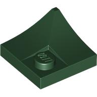 Lego Plate Special 2 x 2 with Double Inverted Curve, 1 Stud / Dark Green