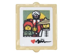 Glass for Window 1 x 2 x 2 Flat Front with Photo with Garmadon, Misako, Sensei Wu, Red Heart and Signature Pattern (Sticker) - Set 70620