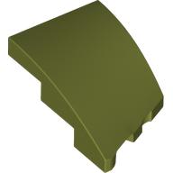 Lego Brick Wedged, Curved 3 x 2 with Stud Notch Left / Olive Green