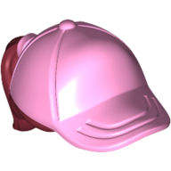 Lego Hair and Hat / Cap, Ponytail Red Print / Bright Pink