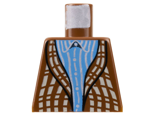 Lego Torso Harry Potter Cardigan Sweater over Blue Striped Shirt Pattern