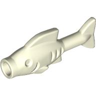 Lego Animal, Fish [Hollow Stud Mouth] / Glow in Dark White