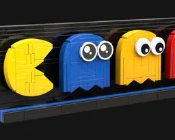 Pac-Man and Ghosts Brick-built Characters Display