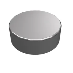 Tile Round 1 x 1 / Flat Silver