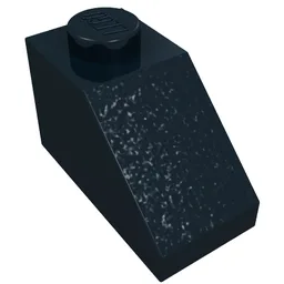 Brick Sloped 45° 2 x 1 without Bottom Pin / Black
