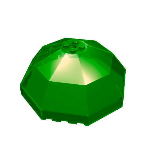 Lego Windscreen 10 x 10 x 4 Octagonal Canopy / Trans-Green
